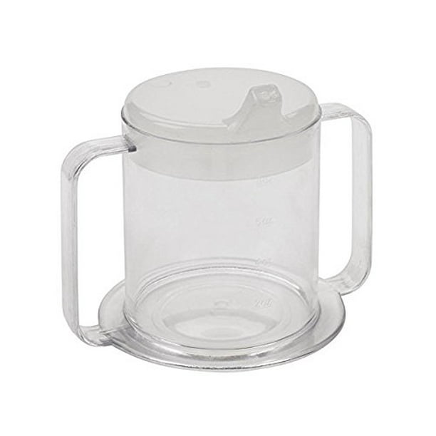 Independence 2Handle Plastic Mug with 2 Style Lids, Lightweight Drinking Cup with EasytoGrasp