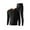 Black, variant on Riecok Mens Base Layer Set Seamless Round Neck Solid Color High Elasticity Ski Winter Warm Top and Bottom Sets Dark Gray S