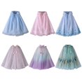 thumbnail image 4 of GYRATEDREAM Princess Cape Cloaks for Little Girls Sparkling Sequins Cape Christmas Halloween Custome Cosplay Party Accessories for 70CM Blue, 4 of 5