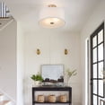 thumbnail image 3 of Miumaeov Mid Century Modern Ceiling Light Semi-Flush Mount Fixture ​Linen Chandelier for House Bedroom Hallway Living Room Bathroom Dining Kitchen, 3 of 10