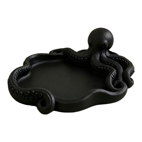 Resin Octopus Trinket Tray Jewelry Storage Dish Compact Vanity Organizer for Entryway Key Coin Desktop Decor