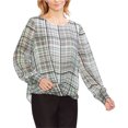thumbnail image 1 of Vince Camuto Blusa con dobladillo plegable para mujer, verde, grande Vince Camuto Pull-over, 1 of 1