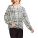thumbnail image 1 of Vince Camuto blusa con dobladillo plegable para mujer, verde, mediano, 1 of 1