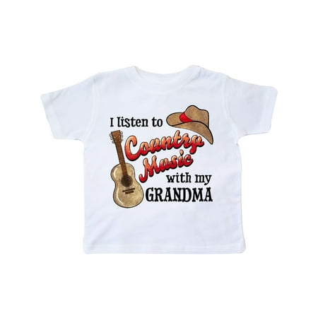 

Inktastic I Listen to Country Music with my Grandma Guitar and Hat Gift Toddler Boy or Toddler Girl T-Shirt