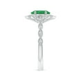 thumbnail image 3 of ANGARA Natural Oval 1.1 ct Emerald Trillium Floral Shank Ring in 14K White Gold for Women (Size-8x6mm) | May Birthstone, Birthday, Anniversary, Jewelry Gift for Women | Natural Emerald Ring, 3 of 9