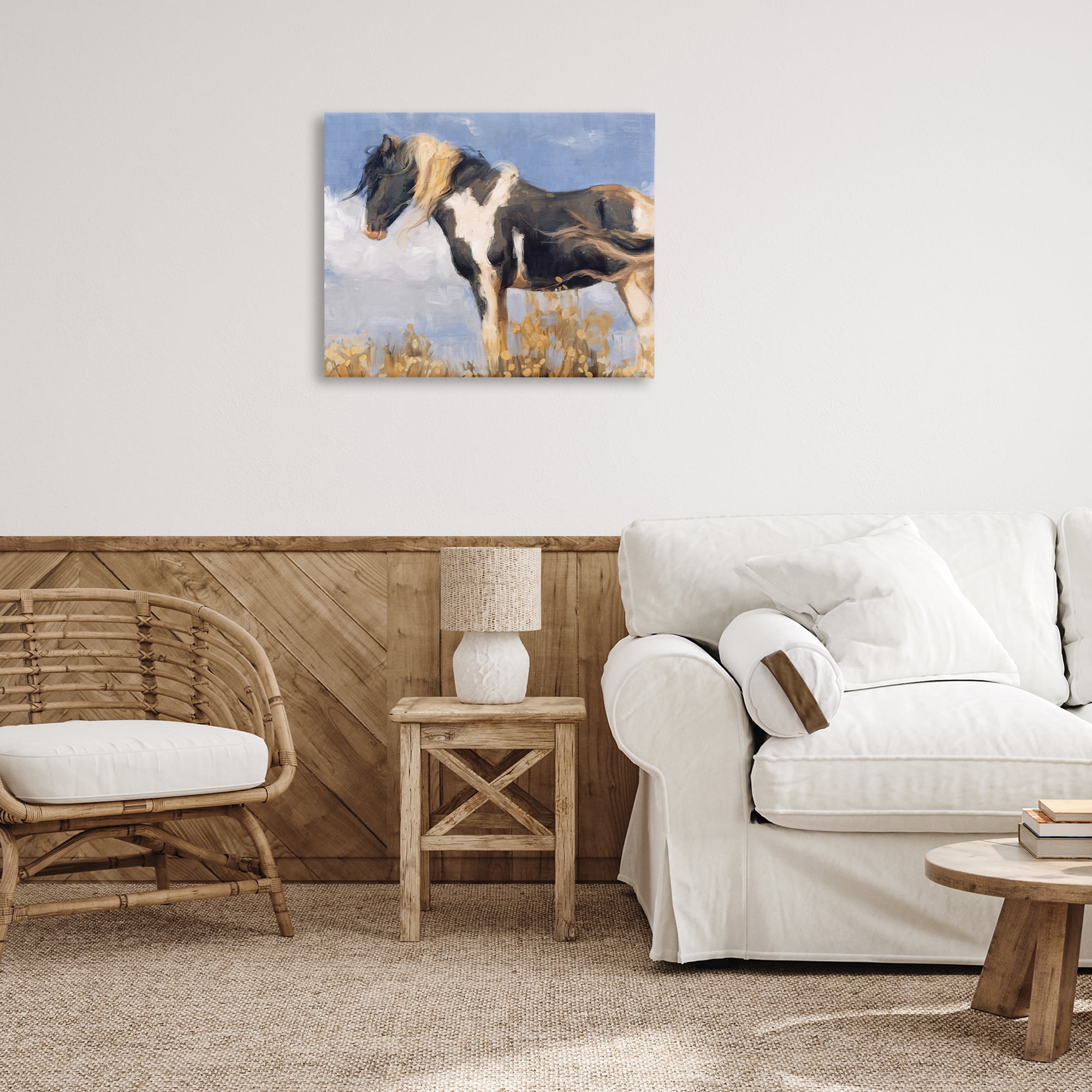 Stupell Industries Traditional Windswept Stallion Animals & Insects Painting Gallery Wrapped Canvas Art Print Wall Art, 30 x 24