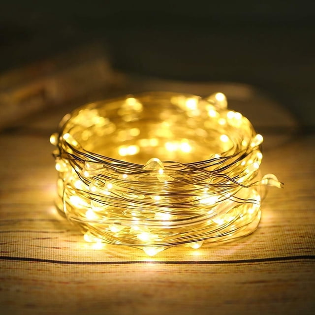 Juego de 4 guirnaldas de luces ANJAYLIA, 5 m, 50 LED, color blanco cálido