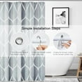 thumbnail image 3 of Grey Fabric Shower Curtain, Waterproof Design and Polyester, Quick-Drying, Weighted Hem, Shower Curtains Set for Bathroom W 72 x H 72, Machine Washable with 12 Hooks, 3 of 6