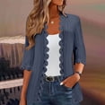 thumbnail image 2 of Wang6 Cardigan Sweaters for Women Causal Open Front Long Sleeve Lightweight Knit Sweater Trendy Fall V Neck Lace Knitted Tops Outerwear Navy XL, 2 of 6