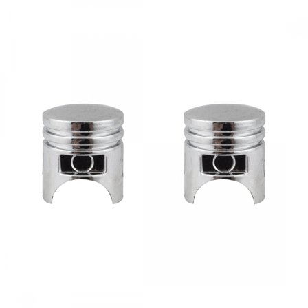 Trik Topz Bicycle Schrader Valve Caps - Piston Chrome