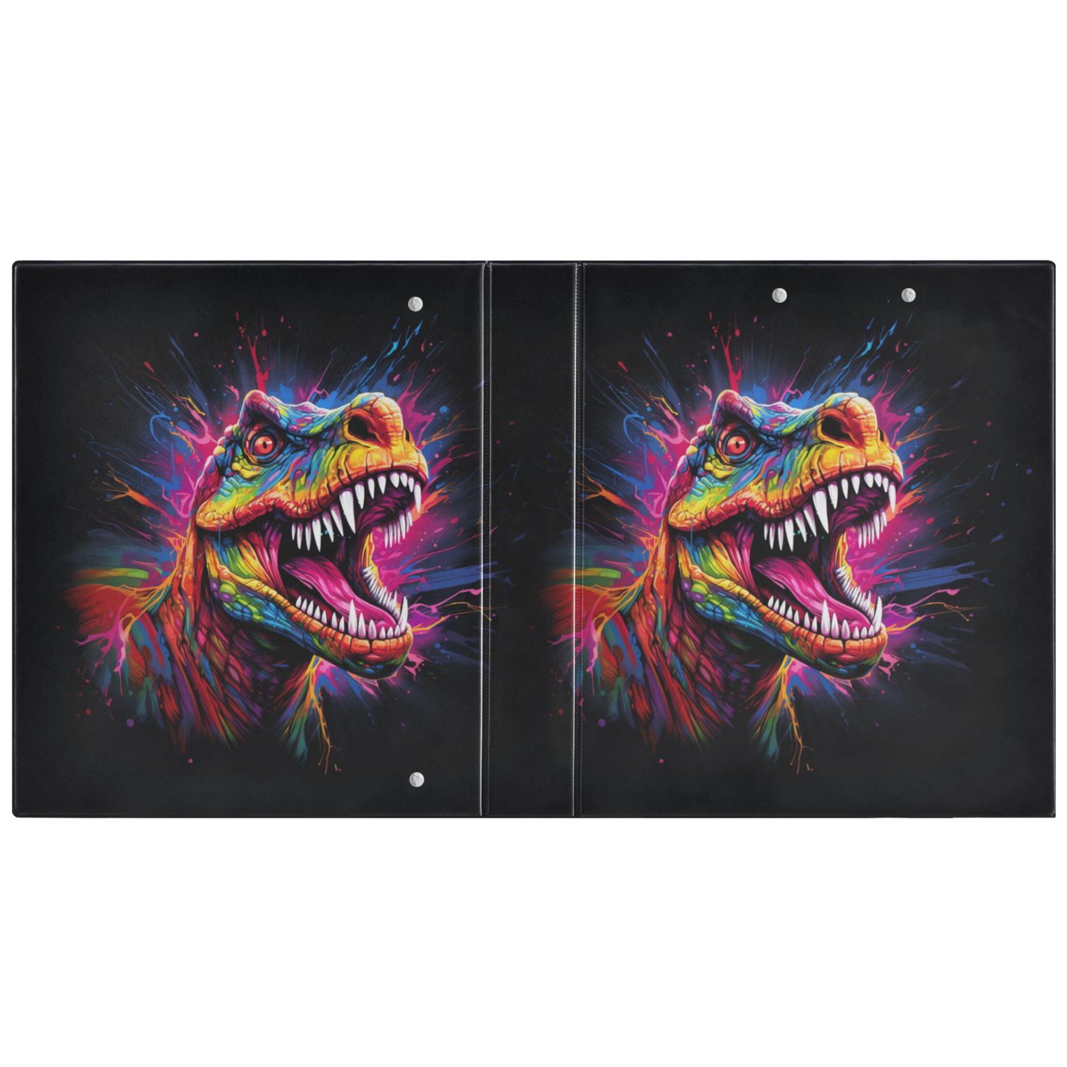 joogoo Cool Dinosaur Hardcover 3 Ring Binder 1.5" Round Rings Interior Pockets Binders Organizer 1 Pack