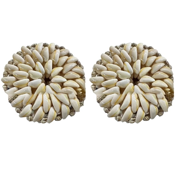 Thinsony Boho Handmade With Cowrie Décor Coastal Stylish Handmade With Seashells Bar Set Of 2 Soft Beach Coaster Cowrie Shells 10cm gold edge pad