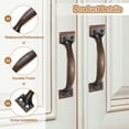 thumbnail image 3 of Uxcell 12 Paquete de Mangos de Puerta, Tirador de Hardware de 3.9" con Tornillo, Tiradores de Cajón Vintage, Mangos de Puerta Curvados de Metal para Muebles, Armario, Cajón, Vestidor, Bronce Rojo, 3 of 6