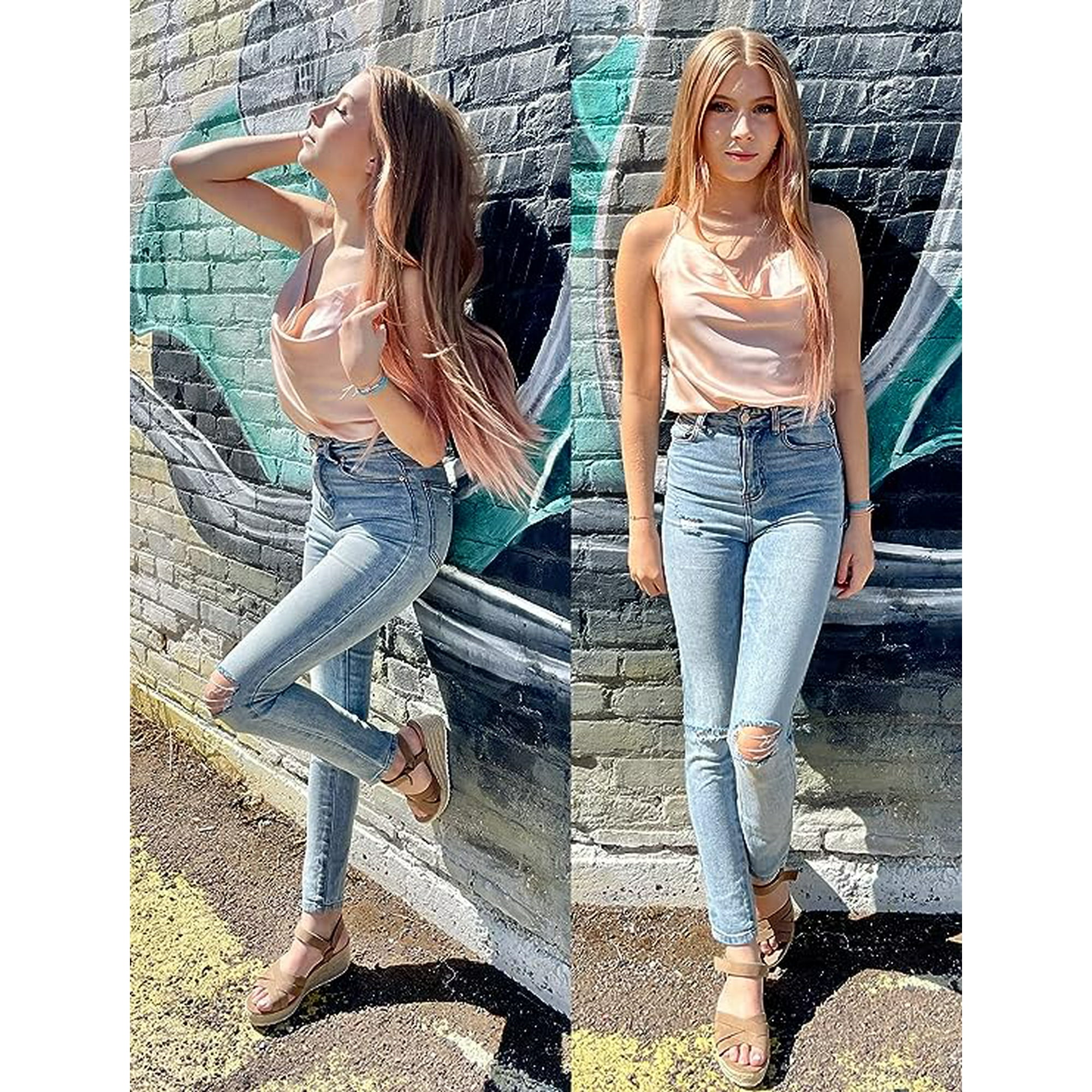 Wickel Top Bretelles D'été Pour Femme En Pur Lin Uni à L