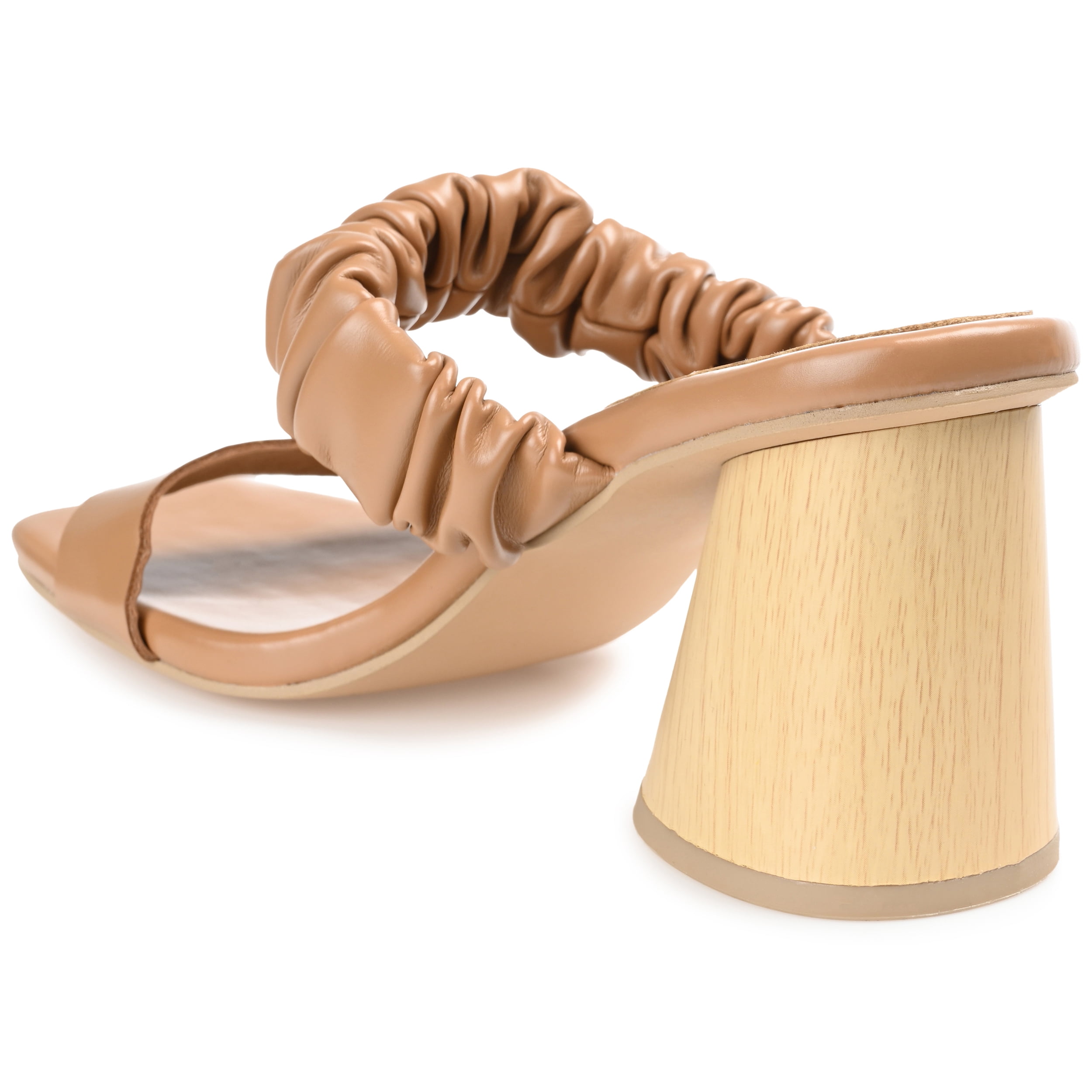 Journee Womens Fayth Open Square Toe Block Heel Sandals
