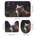 thumbnail image 3 of Nine Tailed Fox Chasing Butterfly 4PCS Shower Curtain Sets with Rugs with Non-Slip Bath Mat Toilet Rug，72" X 72", 3 of 7