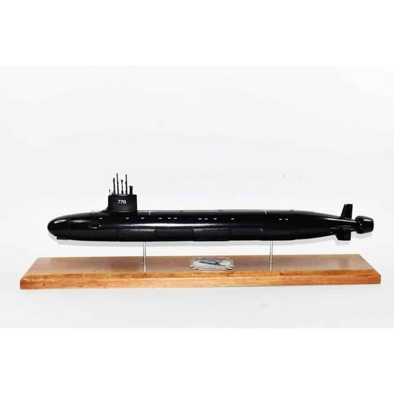 USS New Mexico (SSN-779) Block II Submarine Model, US Navy, 20 Scale Model,Mahogany, Virginia Class