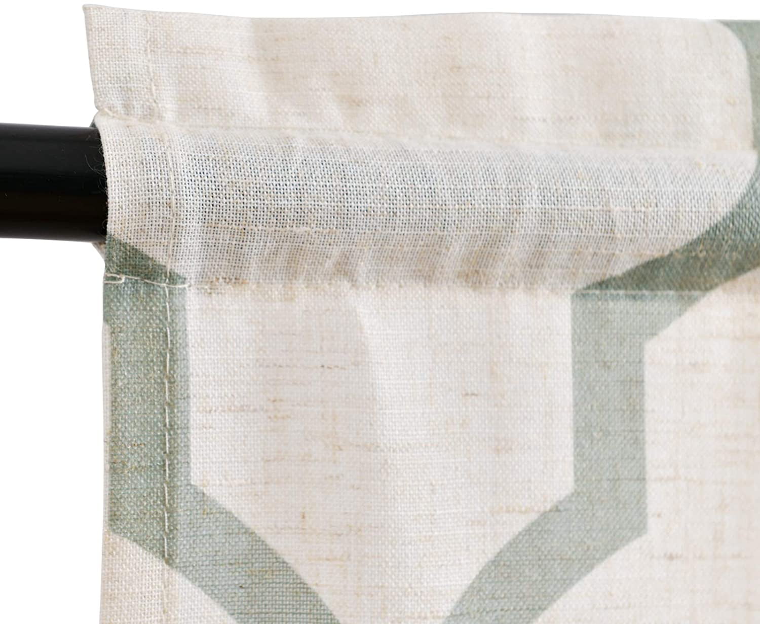 Curtainking Kitchen Curtains Moroccan Tile Print  Cafe Curtains 26x36 inch ShortCurtains for Bathroom 2 Panels Sage on Flax