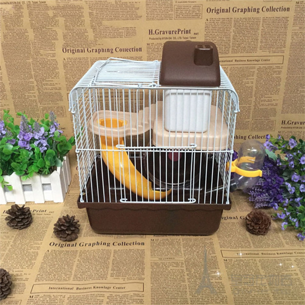 Small Animal Cage 2-Level Hamster Cage - 10.6" Cube Transparent Home ...