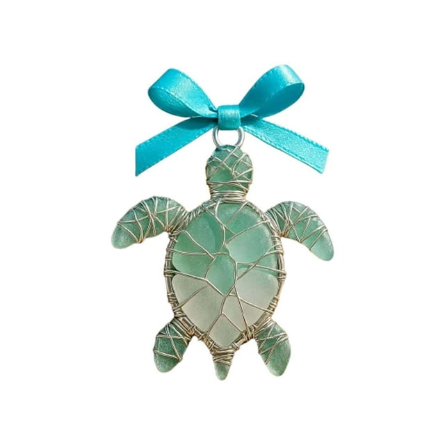 Wozhuo Handmade Sea Glass Oceans Ornament Easter Home Decor