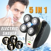 HALLOLURE 5-Heads Electric Waterproof Shaver Rechargeable USB Bald Head Shaver Body Hair Beard Clipper Trimmer Wet/Dry Use