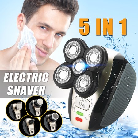 HALLOLURE 5-Heads Electric Waterproof Shaver Rechargeable USB Bald Head Shaver Body Hair Beard Clipper Trimmer Wet/Dry Use