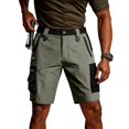 thumbnail image 2 of Migroa Men's Hiking Cargo Shorts with Zipper Pockets Lightweight Outdoor Work Camping Sport Golf Casual Travel Fishing Multipocket Blackish Green L, 2 of 8