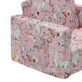 thumbnail image 6 of Ulax Furniture Convertible Kids Chair 2-in-1 Flip Open Toddler Couch/Sleeper Sofa for Kids (Pink Unicorn), 6 of 9