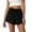 Black, variant on RYRJJ Linen Shorts for Women Summer Dressy Casual Drawstring Wide Leg Shorts Trendy Lounge Lightweight Short Pants with Pockets(Brown,XXL)