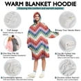 thumbnail image 5 of Wearable Oversized Blanket,Colorful Geometric Chevron Pattern Wearable Blanket Hoodie for Adults,Cozy Hooded Blankets with Super Pockets,Super Warm Fuzzy Pullover for Women & Men, 5 of 6