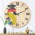 thumbnail image 2 of Designart 'Abstract Colorful Geometric Art Collage I' Modern Wood Wall Clock, 2 of 5