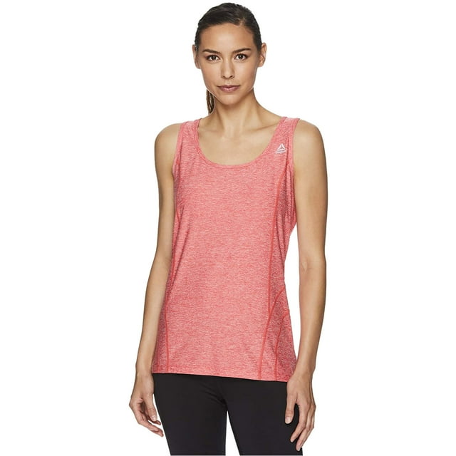 Reebok Womens Space Dye Print Racerback Tank Top, Red, Medium
