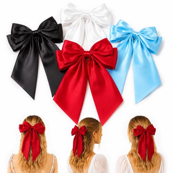 Rongsi Big Hair Bows for Women, Non-Slip Hair Bow Clips, Stylish Large Bow Hair Accessories for Daily Wear & Parties