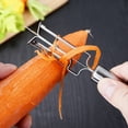 thumbnail image 2 of Liamobondopolis Double-sided Stainless Steel Carrot Peeler potato peelers Fruit And Vegetable Peeler Home Kitchen Gadget Potato Cucumber Slicer, 2 of 8