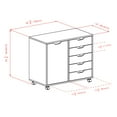 thumbnail image 3 of Winsome Halifax 5-Drawer, Side Storage Mobile Cabinet 10630, White Finish, 3 of 11