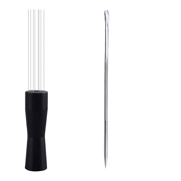 Apisonador de café con aguja y bolígrafo para café con diseño de aguja para máquina de café C-2PCS-Negro