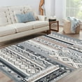thumbnail image 2 of Hasoo Washable 6' x 9' Rugs Abstract Geometric Area Rug for Living Room Bedroom Soft Patchwork Carpet, Gray, 2 of 6