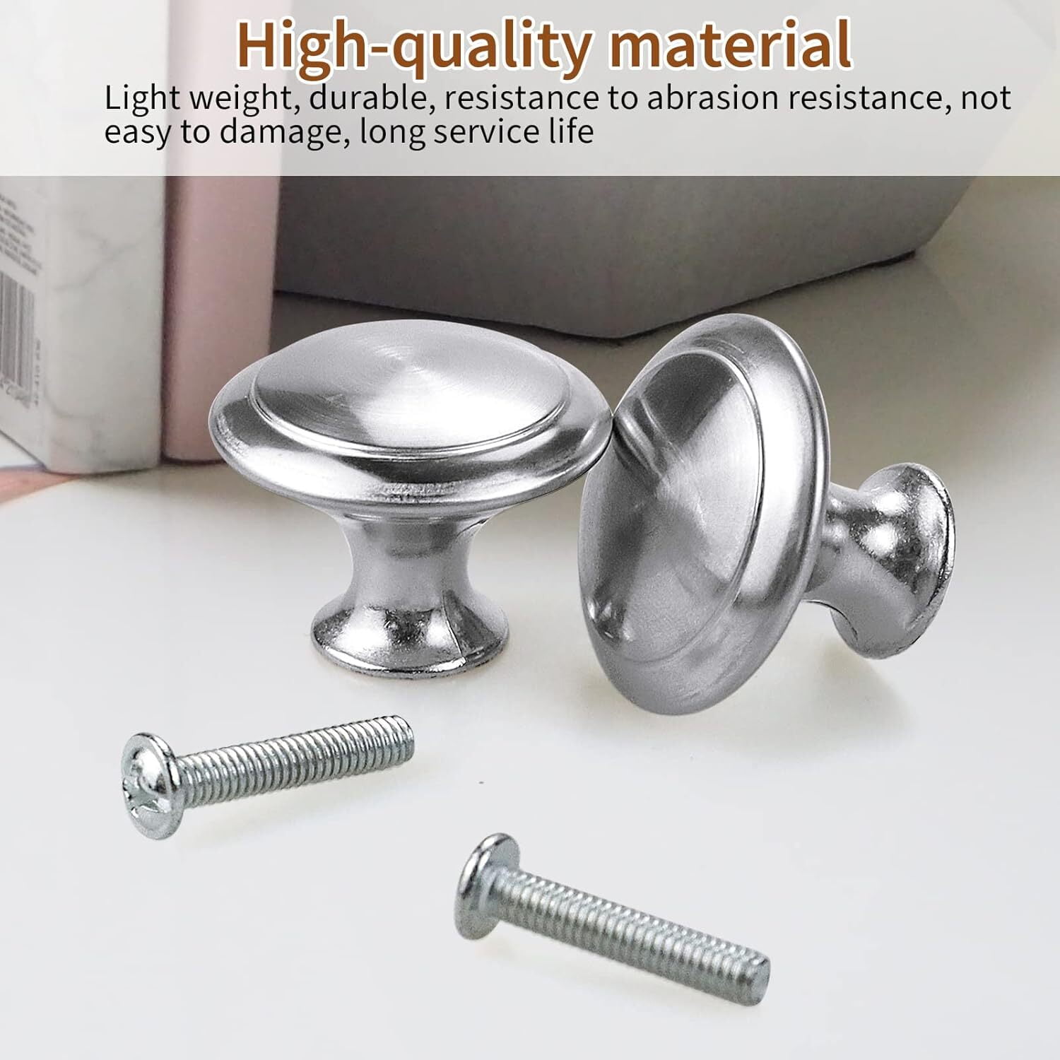 Lohoms Door Knobs, 500PCS Cabinet Knobs Drawer Pulls, Stainless Steel Door Handles Kitchen Cupboard Drawer Hardware Brushed Nickel Pulls With Screws, Silver