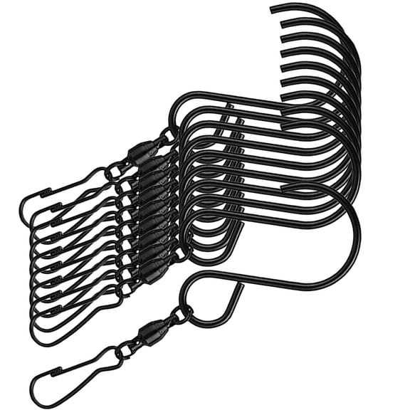 OFFIGAM 10Pcs Stainless Steel Swivel Hanging Hooks Rotating for Ceiling and Closet Use