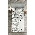 thumbnail image 3 of Ambesonne Nature Quilted Bedspread Set 2 Pcs, Twiggy Tree Branches, Twin Size, Black and White, 3 of 3