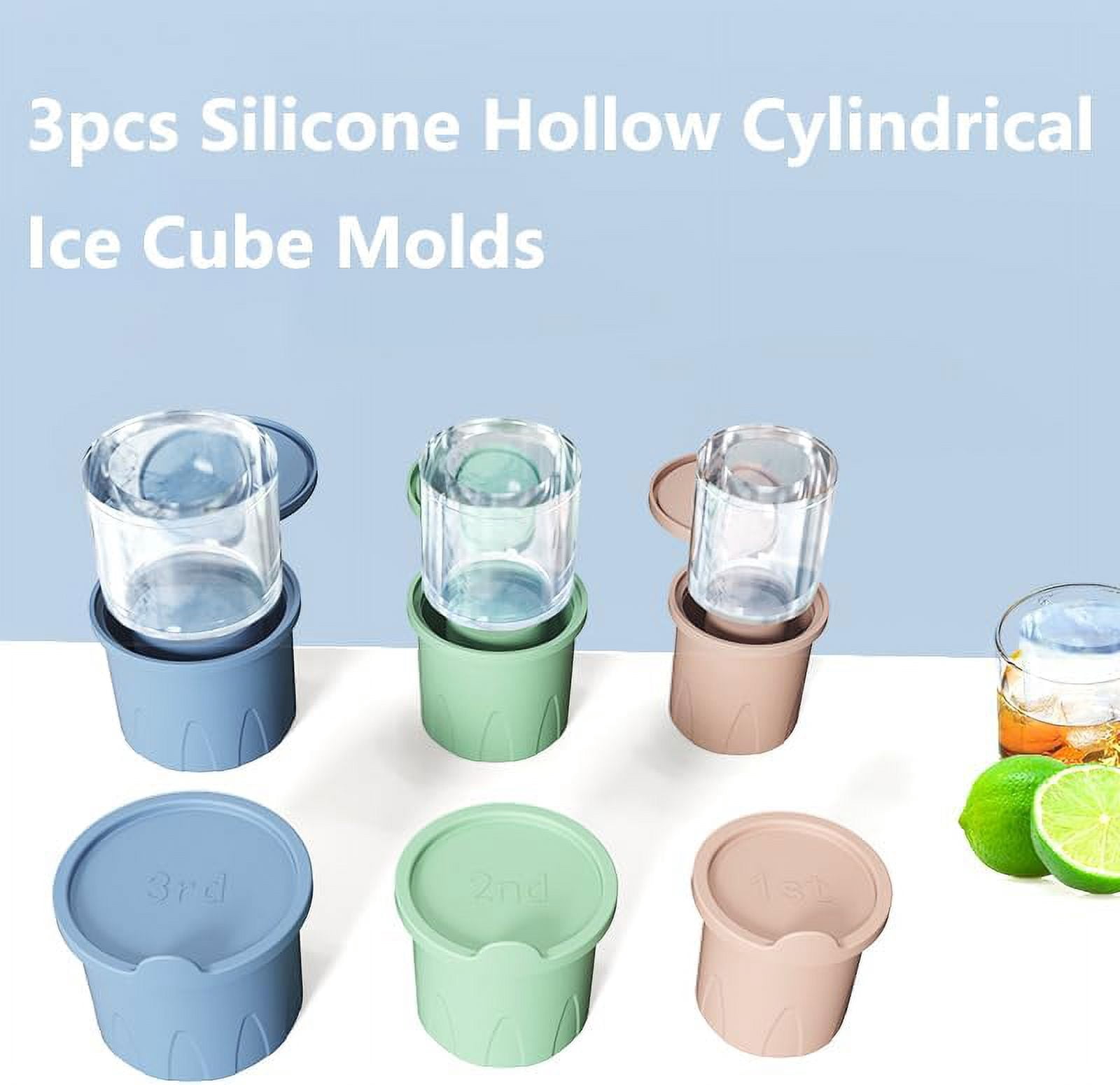 Tumbler Ice Mold for Stanley Cup 30-40 oz - Silicone Cylinder Ice Mold with Lid, Easy Fill and Release Ice Maker for Ice Drink, Juice, Whiskey, Cocktail, Coffee, Summer Gifts, 1PCS 1st
