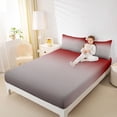 thumbnail image 4 of Homewish Modern Minimalism Desgin Queen Sheet Sets,Gradient Style Flat Sheet,Red Gray Queen Fitted Sheet For Girls Kids,Breathable Home Decor,4pcs, 4 of 7