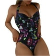 thumbnail image 1 of Traje de baño de una pieza para mujer, conjuntos de bikini para mujer, trajes de baño de color liso para mujer, trajes de baño de cintura alta para mujer, 1 of 2