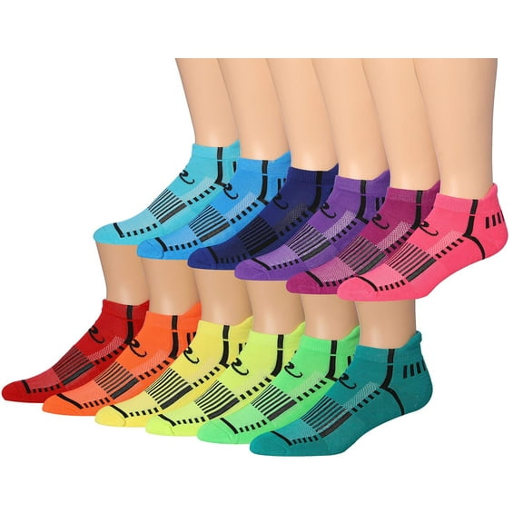 RONNOX Men's 12-Pairs Low Cut Running & Athletic Performance Tab Socks MRLT16-AB-ML