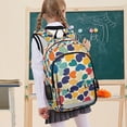 thumbnail image 7 of FORMRS Unisex School Backpack 17" Student Travel Bag with Laptop Compartment, Colorful Clover Pattern, 7 of 7