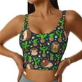 thumbnail image 2 of Picia Cute Hedgehogs Cactus Blue Sports Bra for Women,Padded Strappy Sports Bras Medium Support Yoga Bra with Removable Cups,Running Yoga Bra-Medium, 2 of 9