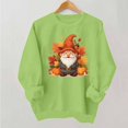 thumbnail image 4 of Fall Winter Women Long Sleeve Crewneck Sweatshirt Spooky Halloween Gnome Print Casual Daily Top, 4 of 5
