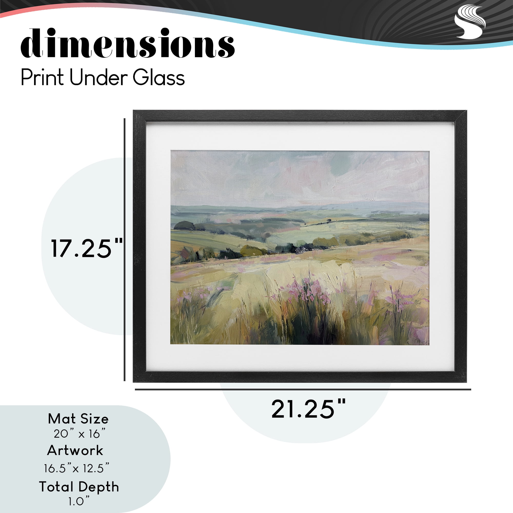 Stupell Industries Summer Meadow Viewpoint Black Framed Print Under Glass, design by Svetlana Aleynikova