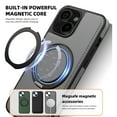 thumbnail image 6 of 3-in-1 [Magnetic+KickStand+Ring Holder] for iPhone 13 PU Leather Case, Compatible with MagSafe, Invisible 360° Rotatable Ring Stand Shockproof Protective Magnetic Cover,Grey, 6 of 6