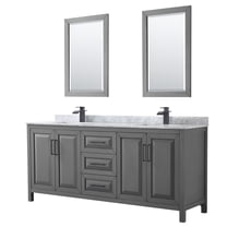 Wyndham Collection Wcv252580dunsm24 Daria 80" Free Standing Double Vanity Set - Dark Gray